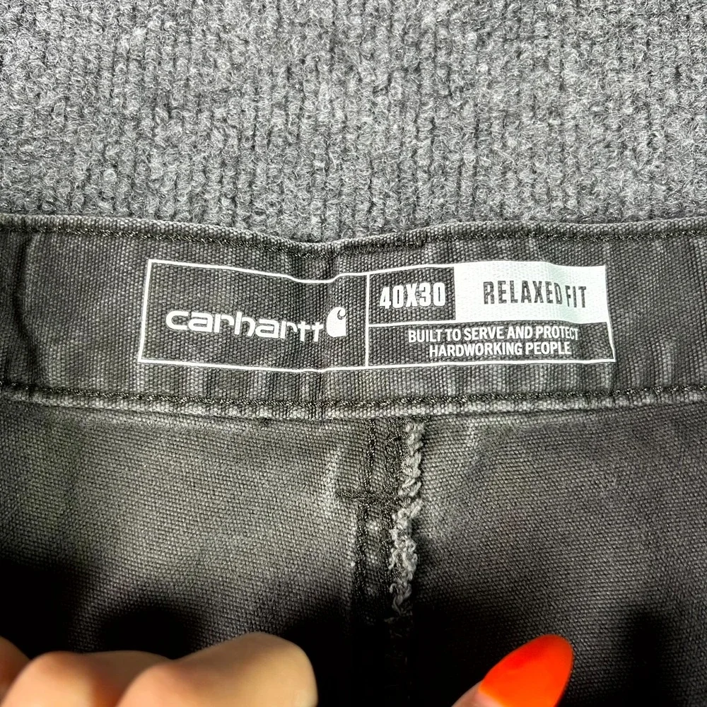 Carhartt Carpenter Pants Men's 40x30 Gray Relaxed Fit Straight Outdoor Workwear